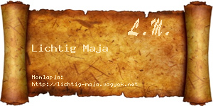 Lichtig Maja névjegykártya